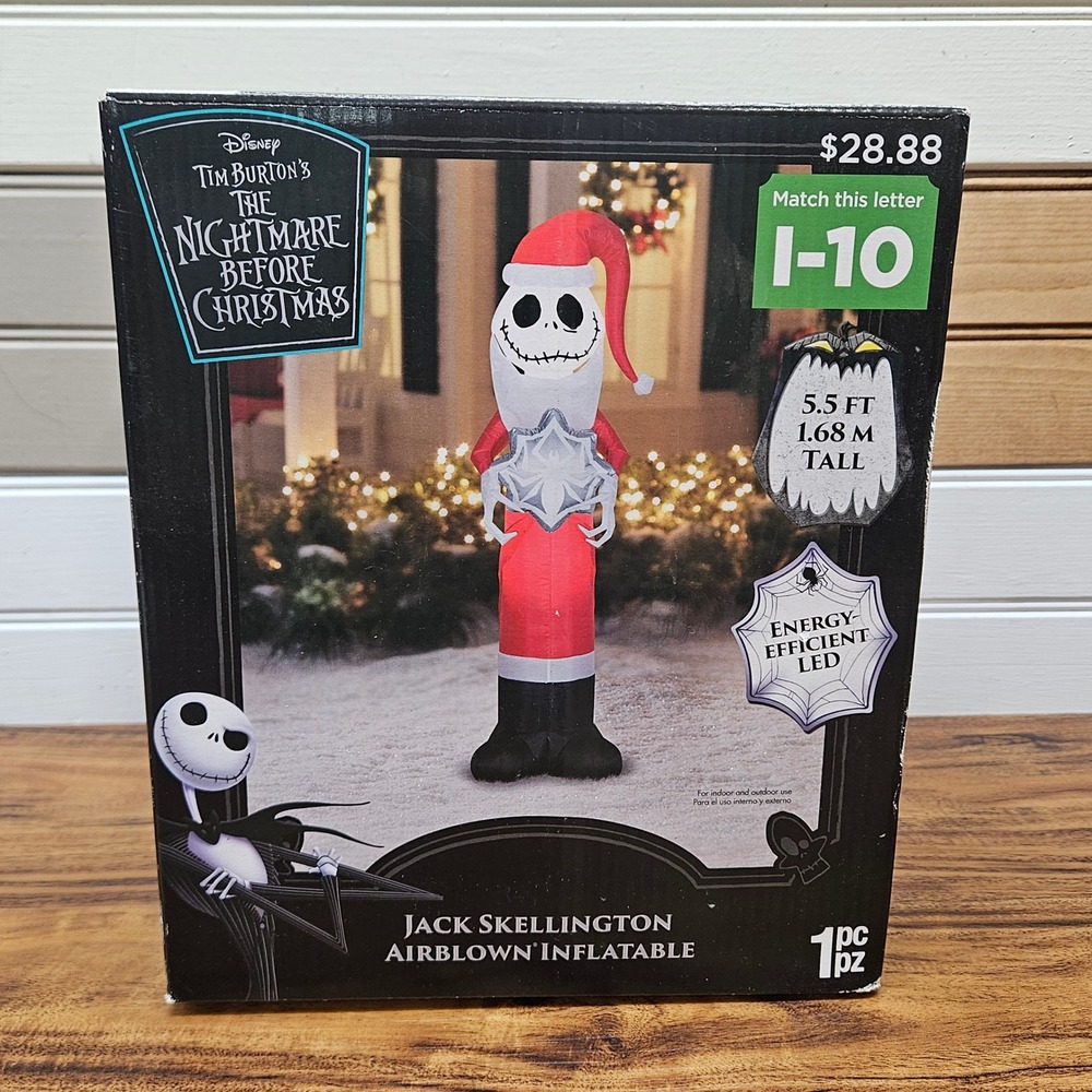 Disney Nightmare Before Christmas Jack Skellington 5.5ft Airblown Inflatable LED